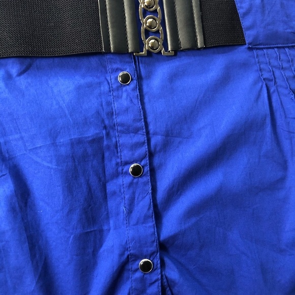 ASHLEY STEWARD Royal Blue Cotton Cutout Shirtdress Size 22 - Picture 10 of 11